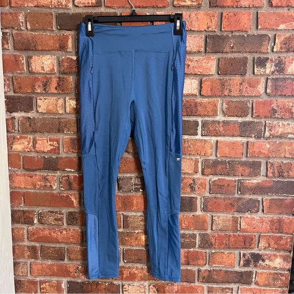 Fabletics womens Motion 365 zip pockets high rise leggings teal medium - Picture 1 of 6